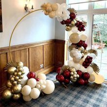 Kit de guirnalda de arco de globos burdeos, 154 piezas de globos burdeos, granate, blancos y dorados metálicos para decoración de fiestas de graduación, bodas, San Valentín, aniversarios, despedidas de soltera y baby shower - Multicolor - Ver 5