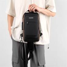 Men's Multilayer Storage Bag Usb Charging Crossbody Shoulder Bag Waterproof Fashionable Travel Chest Bag Crossbody Bag Sling Bag Back to School For College School Lightweight Multifunctional