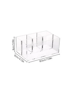 1pc Transparent 4-Slot Makeup Storage Box, Organizer For Eyeliner Pencil, Eyebrow Pencil, Makeup Brush, Cosmetics Storage, Bathroom Storage, Bed Home Organization, Travel Essential Bag, Bags, Makeup Bag, Vanity, Travel, Make Up Bag, Storage, Makeup Organizer, Makeup Bags, Toiletry Bag, Desk Organiser, Cosmetic Bag, Makeup Pouch, Make Up Organizer, Vanity Accessories, Make Up Pouch, Make Up Bags, Jewellery Box, Pouch, Makeup Brush Holder, Brush Holder, Perfume Organiser, Pouch Bag,Gifts For Women,Christmas Gifts,Gift Ideas For Women - Clear - View 9