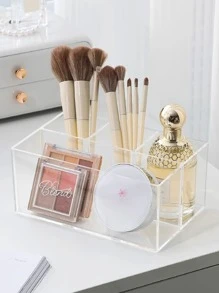 1pc Transparent 4-Slot Makeup Storage Box, Organizer For Eyeliner Pencil, Eyebrow Pencil, Makeup Brush, Cosmetics Storage, Bathroom Storage, Bed Home Organization, Travel Essential Bag, Bags, Makeup Bag, Vanity, Travel, Make Up Bag, Storage, Makeup Organizer, Makeup Bags, Toiletry Bag, Desk Organiser, Cosmetic Bag, Makeup Pouch, Make Up Organizer, Vanity Accessories, Make Up Pouch, Make Up Bags, Jewellery Box, Pouch, Makeup Brush Holder, Brush Holder, Perfume Organiser, Pouch Bag,Gifts For Women,Christmas Gifts,Gift Ideas For Women - Clear - View 3