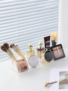 1pc Transparent 4-Slot Makeup Storage Box, Organizer For Eyeliner Pencil, Eyebrow Pencil, Makeup Brush, Cosmetics Storage, Bathroom Storage, Bed Home Organization, Travel Essential Bag, Bags, Makeup Bag, Vanity, Travel, Make Up Bag, Storage, Makeup Organizer, Makeup Bags, Toiletry Bag, Desk Organiser, Cosmetic Bag, Makeup Pouch, Make Up Organizer, Vanity Accessories, Make Up Pouch, Make Up Bags, Jewellery Box, Pouch, Makeup Brush Holder, Brush Holder, Perfume Organiser, Pouch Bag,Gifts For Women,Christmas Gifts,Gift Ideas For Women - Clear - View 7