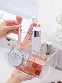 1pc Transparent 4-Slot Makeup Storage Box, Organizer For Eyeliner Pencil, Eyebrow Pencil, Makeup Brush, Cosmetics Storage, Bathroom Storage, Bed Home Organization, Travel Essential Bag, Bags, Makeup Bag, Vanity, Travel, Make Up Bag, Storage, Makeup Organizer, Makeup Bags, Toiletry Bag, Desk Organiser, Cosmetic Bag, Makeup Pouch, Make Up Organizer, Vanity Accessories, Make Up Pouch, Make Up Bags, Jewellery Box, Pouch, Makeup Brush Holder, Brush Holder, Perfume Organiser, Pouch Bag,Gifts For Women,Christmas Gifts,Gift Ideas For Women - Clear - View 5