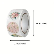 500pcs/Roll Flower Pattern Thank You Stickers, Waterproof Adhesive Labels For Gift, Packaging, And Box Sealing - Multicolor - View 2
