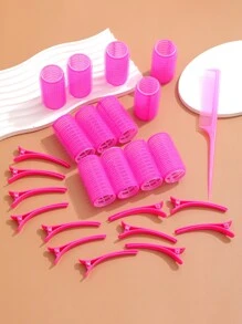 25 件自粘卷发滚筒和夹子套装，含 12 个卷发器自握式卷发滚筒和 12 个鳄鱼发夹卷发滚筒，带卷发夹和梳子、沙龙美发卷发器、DIY 发型、卷发器、无热卷发、卷发器、理发沙龙美发产品和配件美容旅行必需品、返校、旅行度假必需品、女士发饰、卷发器、卷发刷、滚筒、卷发产品、卷发器、卷发滚筒、卷发、卷发工具、卷发滚筒、头发、卷发滚筒、卷发、无热卷发、无热卷发、卷发器、理发师、美发工具、美发产品、发饰、卷发器、理发配件、旅行、滚筒、美发用品、发饰、卷发产品、卷发器头发、美发设备、配件、卷发器、卷发工具、卷发器、圣诞节、理发店、卷发器、理发配件、发饰、卷发器、美发