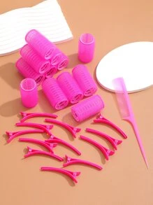 25 件自粘卷发滚筒和夹子套装，含 12 个卷发器自握式卷发滚筒和 12 个鳄鱼发夹卷发滚筒，带卷发夹和梳子、沙龙美发卷发器、DIY 发型、卷发器、无热卷发、卷发器、理发沙龙美发产品和配件美容旅行必需品、返校、旅行度假必需品、女士发饰、卷发器、卷发刷、滚筒、卷发产品、卷发器、卷发滚筒、卷发、卷发工具、卷发滚筒、头发、卷发滚筒、卷发、无热卷发、无热卷发、卷发器、理发师、美发工具、美发产品、发饰、卷发器、理发配件、旅行、滚筒、美发用品、发饰、卷发产品、卷发器头发、美发设备、配件、卷发器、卷发工具、卷发器、圣诞节、理发店、卷发器、理发配件、发饰、卷发器、美发