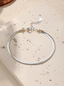 SYMFNY 925 Silver Flat Fishbone Chain Bracelet, Minimalist Design, Luxury Jewelry, Birthday/Valentine's Day Gift, Personalized Accessory