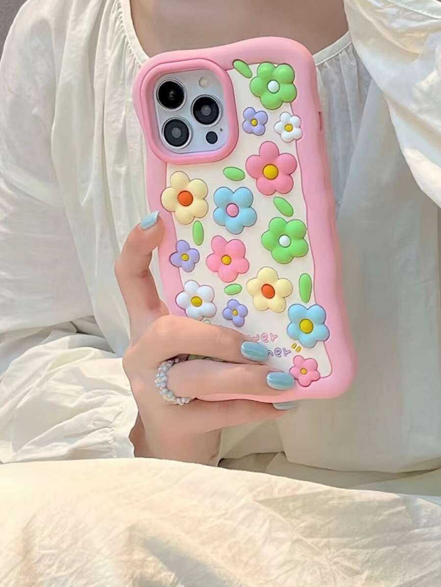 Funda de teléfono decorada con flores de verano - Multicolor - Ver 1