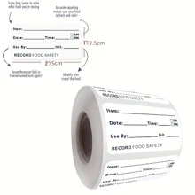 500張/捲廚房貼紙,包括冰箱,冷凍庫,食品儲存日期,內容標籤和自黏式捲標籤 - 白色 - 查看 2