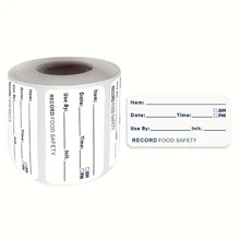 500張/捲廚房貼紙,包括冰箱,冷凍庫,食品儲存日期,內容標籤和自黏式捲標籤 - 白色 - 查看 5