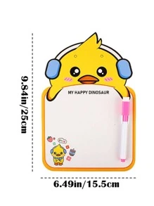 卡通圖像寫字板和1支筆,可愛擦拭式繪圖板 - 棕色 - 查看 3