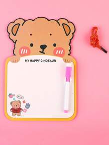 卡通圖像寫字板和1支筆,可愛擦拭式繪圖板 - 棕色 - 查看 1
