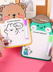 卡通圖像寫字板和1支筆,可愛擦拭式繪圖板 - 棕色 - 查看 5