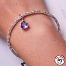 MISEFF 1 件 925 纯银吊坠复古心形吊坠饰品适合手链手镯和项链女士 DIY 精美珠宝情人节礼物