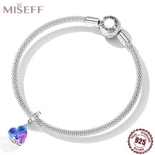 MISEFF 1 件 925 纯银吊坠复古心形吊坠饰品适合手链手镯和项链女士 DIY 精美珠宝情人节礼物