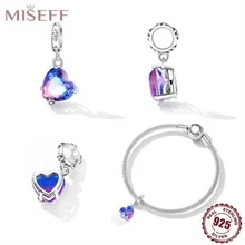 MISEFF 1 件 925 纯银吊坠复古心形吊坠饰品适合手链手镯和项链女士 DIY 精美珠宝情人节礼物