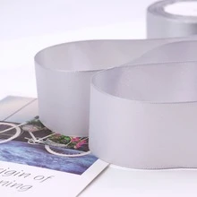 1Roll 25Yard/Lot Solid Color Satin Ribbon Fabric Silk Embellish Ribbon Perfect for Crafts, Hair Bows Gift Wrapping  For Each Festival (001 white color) - White - View 2