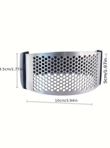 1pc Stainless Steel Garlic Press Manual Garlic Masher With Circular Design, Multifunctional Kitchen Tool - Black - View 7