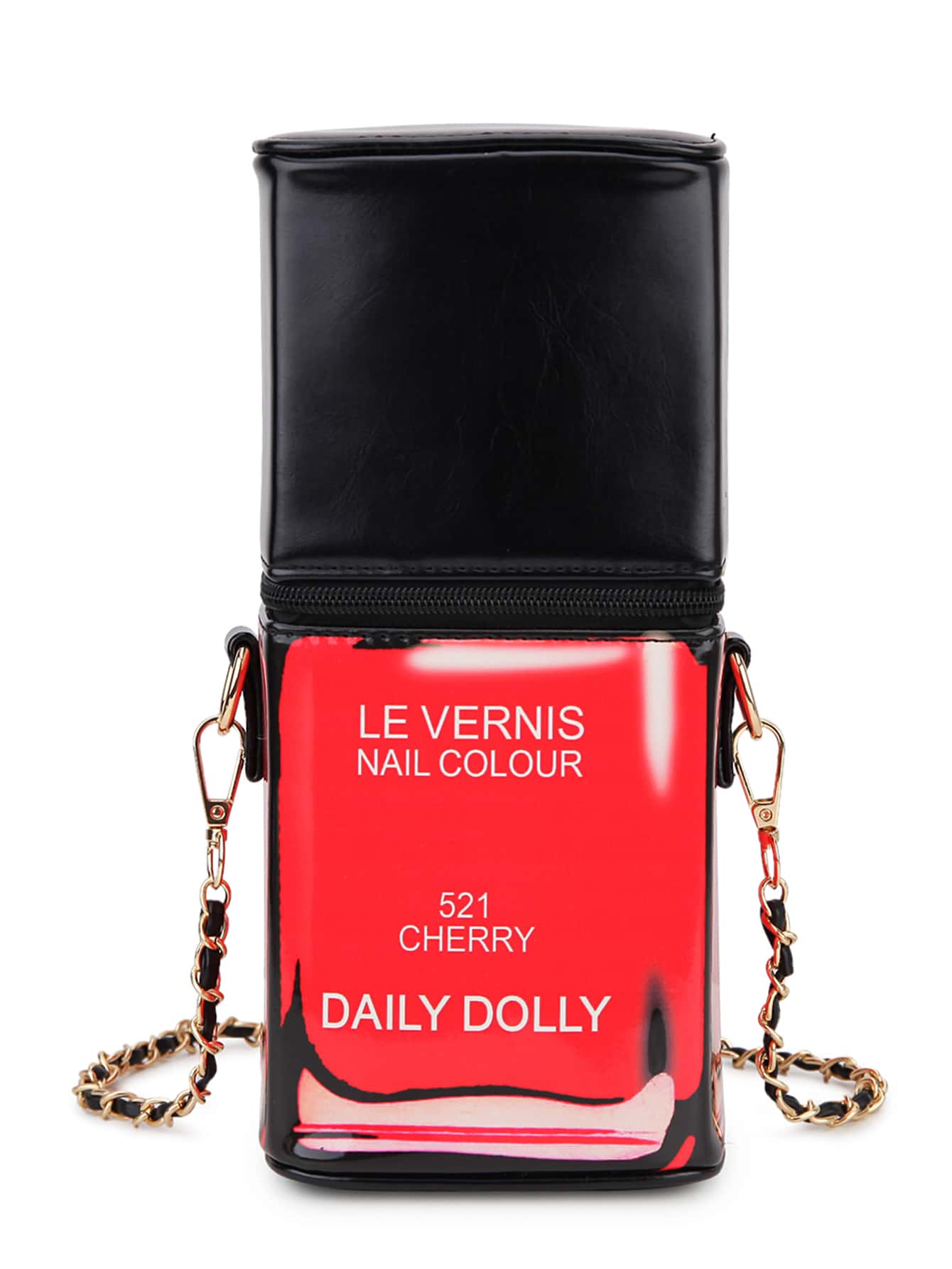 Novelty Nail Polish Shaped  Crossbody Bag for Women Funky Ladies Shoulder Bag Purses and Handbags - Red - View 1