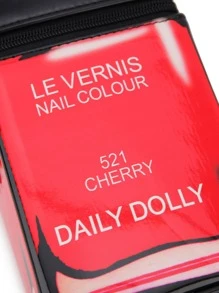 創意指甲油造型女士斜跨包,時尚女士肩背包錢包手提包