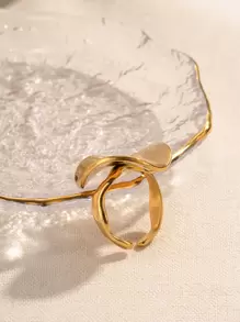 1pc Funky Circular Pleated Texture Waterproof 18K Gold Plated Stainless Steel Earrings For Women Daily Party Wearing - Yellow Gold - View 9