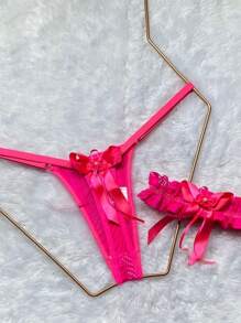 Women Thongs - 玫紅色 - 查看 4