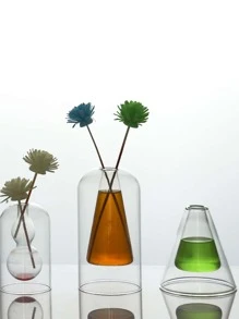 1入組雙層玻璃花瓶香薰瓶家庭裝飾房間裝飾現代婚禮裝飾水培花盆玻璃容器工藝裝飾物 - 無色 - 查看 3