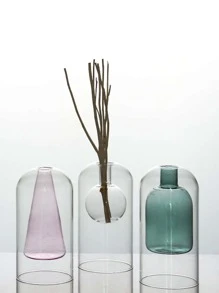 1入組雙層玻璃花瓶香薰瓶家庭裝飾房間裝飾現代婚禮裝飾水培花盆玻璃容器工藝裝飾物 - 無色 - 查看 7