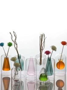 1入組雙層玻璃花瓶香薰瓶家庭裝飾房間裝飾現代婚禮裝飾水培花盆玻璃容器工藝裝飾物 - 無色 - 查看 1