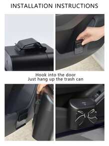 Thùng rác ô tô trang trí nơ - màu đen - Xem 6