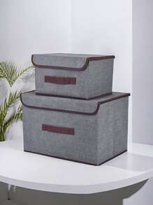 Non-woven Fabric Clothing Storage Box/cube Basket For Toys/clothes/documents, Fordable - 灰色 - 查看 1
