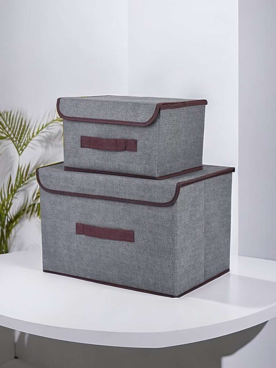 Non-woven Fabric Clothing Storage Box/cube Basket For Toys/clothes/documents, Fordable - 灰色 - 查看 1