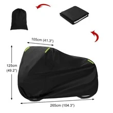 1pc Black Rainproof, Sunscreen, Dust-proof Cover For Motorcycle/bicycle - Black - View 3