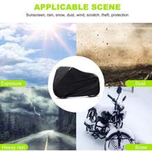 1pc Black Rainproof, Sunscreen, Dust-proof Cover For Motorcycle/bicycle - Black - View 2