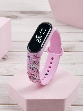 M4 Children Watch Cute Colorful Little Horse LED Touch Screen Sport Digital Watch Purple (1pc)