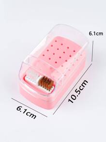 二合一美甲打磨机和抛光头收纳盒 + 1个防尘化妆品收纳盒 + 便携式美甲打磨机收纳盒（带清洁刷） + 30孔指甲油头收纳盒 + 美甲工具收纳盒，美甲用品，美甲工具，美甲艺术工具，返校季，美甲，美甲工具（适用于贴片式美甲） - 粉色 - 查看 6