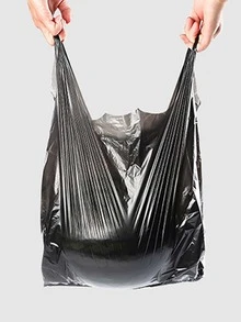 1 paquete (50 piezas) bolsa de basura de plástico portátil de gran capacidad, color negro, 32x50cm - Negro - Ver 4