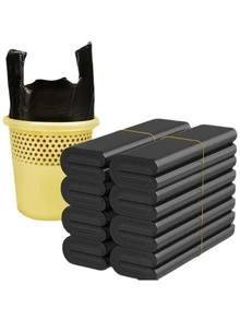 1 paquete (50 piezas) bolsa de basura de plástico portátil de gran capacidad, color negro, 32x50cm - Negro - Ver 7