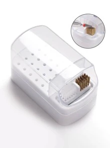 2 In 1 Nail Drill And Polish Head Organizer &1pc Dustproof Makeup Organizer & Portable Nail Drill Organizer With Cleaning Brush & 30 Hole Nail Polish Head Organizer & Nail Tool Organizer,Nail Supplies,Nail Tools,Nail Art Tools,Back To School,Nails,Nail Tools For Press On Nails