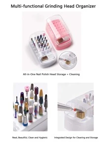 2 In 1 Nail Drill And Polish Head Organizer &1pc Dustproof Makeup Organizer & Portable Nail Drill Organizer With Cleaning Brush & 30 Hole Nail Polish Head Organizer & Nail Tool Organizer,Nail Supplies,Nail Tools,Nail Art Tools,Back To School,Nails,Nail Tools For Press On Nails