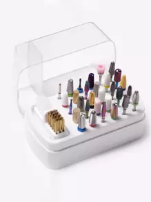 2 In 1 Nail Drill And Polish Head Organizer &1pc Dustproof Makeup Organizer & Portable Nail Drill Organizer With Cleaning Brush & 30 Hole Nail Polish Head Organizer & Nail Tool Organizer,Nail Supplies,Nail Tools,Nail Art Tools,Back To School,Nails,Nail Tools For Press On Nails