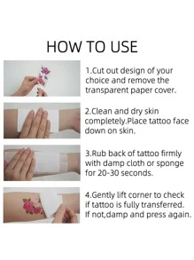 1 hoja Pegatina tatuaje duende con estampado - Multicolor - Ver 5