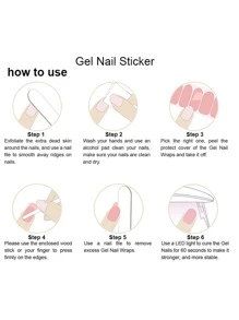 1 Box Long-lasting Uv Nail Gel Sticker In Transparent French-style Mint Green Color, 20pcs Finger Nail Gel Stickers, Easy To Apply And Remove - Multicolor - View 4