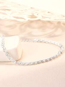 1 Máy Tính Đơn Giản & Cá Tính Lấp Lánh Đuôi Phượng Hoàng Dây Chuyền Vòng Tay Bạc Cho Nữ Ngày Lễ - Bạc - Xem 5