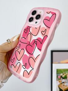 Funda para móvil con patrón de corazón - Rosa - Ver 4