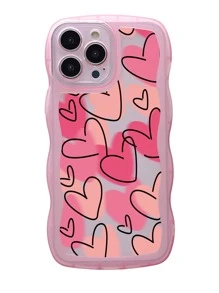 Funda para móvil con patrón de corazón - Rosa - Ver 2