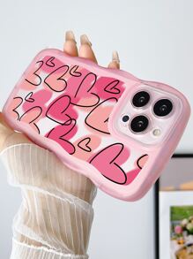 Funda para móvil con patrón de corazón - Rosa - Ver 5