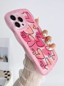 Funda para móvil con patrón de corazón - Rosa - Ver 3