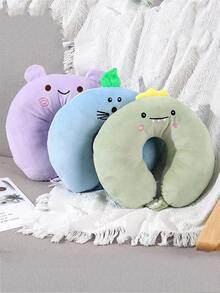 1pc U-Shaped Neck Pillow, Cervical Pillow, Cute Neck Rest Pillow For Office Nap, Airplane Travel - Purple - View 5