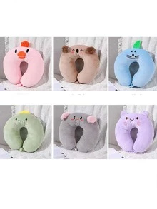 1pc U-Shaped Neck Pillow, Cervical Pillow, Cute Neck Rest Pillow For Office Nap, Airplane Travel - Purple - View 6