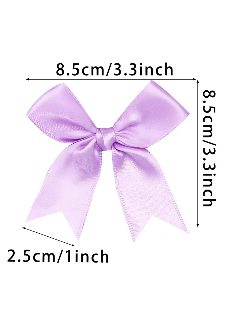 10/50pcs Large Fabric Ribbon Bows, Satin Tail Butterfly Shaped Craft Bowknots For Party Decoration, Mixed Colors Back To School Valentine Day